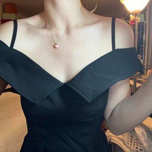 Shein black off the shoulder little black dress